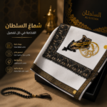 ⁦شماغ السلطان الفاخر – أناقة ملكية بتفاصيل سوداء وذهبية⁩ - الصورة ⁦2⁩